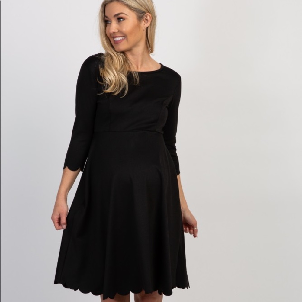 Pinkblush maternity scalloped edge empire dress